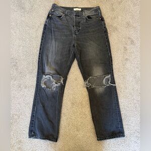 Topshop Black Distressed Boyfriend Jeans